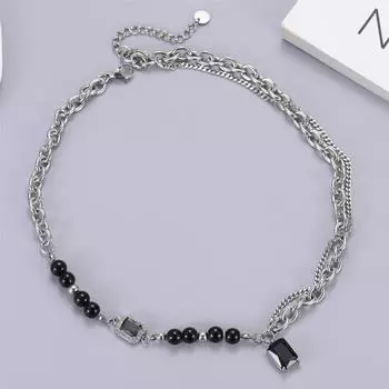 2023 Новое мужское и женское ожерелье Tide Pearl Black из титановой стали