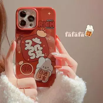 2023 С Новым годом Lucky Rich Rabbit Shell для Iphone 14 Pro Max Plus 13 12 11 Promax Мягкий силиконовый чехол с милым мультяшным рисунком для телефона for iphone x xs