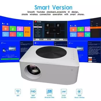 2023 Y2 Android WIFI HD 1080P проектор Портативный мини-мини домашний светодиодный проектор белый
