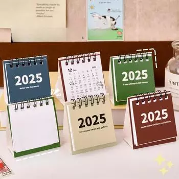 2024.8.-2025 Календарь Простой Мини Настольный Кавайный Календарь Список Дел Ежедневное Расписание Планировщик Канцелярские Принадлежности Для Домашнего Офиса белый