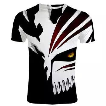 2024 Аниме Bleach 3D Printed Футболка Мужская Женская Повседневная O-образная горловина Короткий рукав Уличная Мода Harajuku Хип-хоп Футболки Топы S