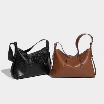 2024 autumn and winter new high-value casual underarm bag commuting to work versatile underarm bag niche handbag чёрный