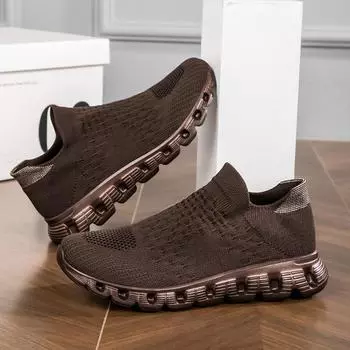 2024 Autumn Men s Shoes Breathable Mesh Casual Elastic Socks Sports Shoes with Thick Sole Platform Running Shoes Trainer Men 35