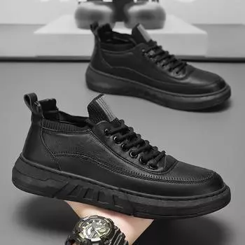 2024 autumn new fashion versatile black casual trendy shoes men s outdoor sports work board shoes 39