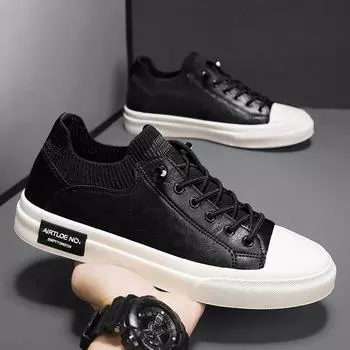 2024 autumn new light and versatile trend casual low-top socks mouth pedal lazy board shoes fashion trend 39 чёрный