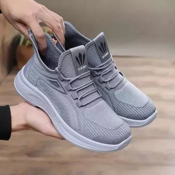 2024 Autumn/Winter New Casual Men s Shoes Trendy Sports Shoes Men s Breathable Soft soled Lightweight Single Shoes Versatile 39 бежевый