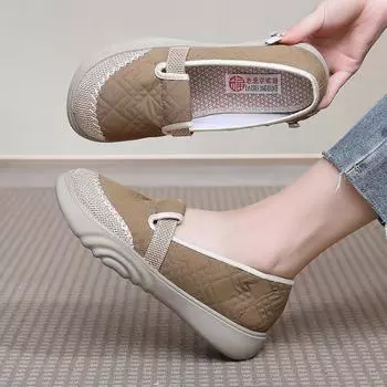 2024 Best-selling New Mother Shoes A Slip-on Linen Breathable Comfortable Old Beijing Cloth Shoes Casual All-match Women s Shoes 35