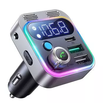 2024 Bluetooth 5.3 FM-передатчик для автомобиля, более мощные два микрофона, глубокий басовый звук, 48 Вт, автомобильное зарядное устройство PD&QC3.0, адаптер Bluetooth O4S8 China