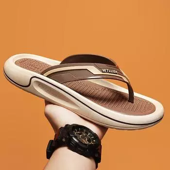 2024 Does Not Slip Non-slip Army Green Shoes Slippers Platform Sandals For Men Funny Flip Flops Sneakers Sport 40 чёрный