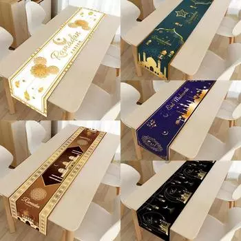 2024 Eid Mubarak Decor Table Tracker Ramadan Decor For Home Исламские товары для мусульманских вечеринок Ramadan Kareem Tables Id Al Adha 33x183cm 110g