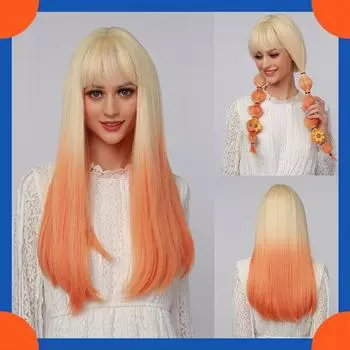 2024 Европейская мода длинный прямой парик для женщин HW915
