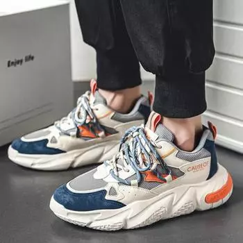 2024 Fashion Comfortable Mesh Breathable Outsole Shoes Summer Hot Sale Mens Casual Shoes Thick Bottom Breathable Running Sneaker 39