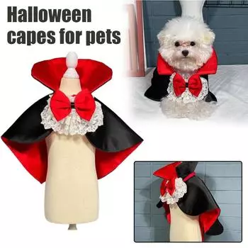 2024 Halloween Pet Cosplay Cape For Small And Medium Dogs Cats Puppy Costume Wizard Cape E7b3