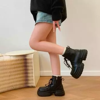 2024 High Quality Ladies Shoes Side Zipper Women s Boots Fashion Cross Lacing Modern Boots Women New Round Toe Solid Ankle Boots 35