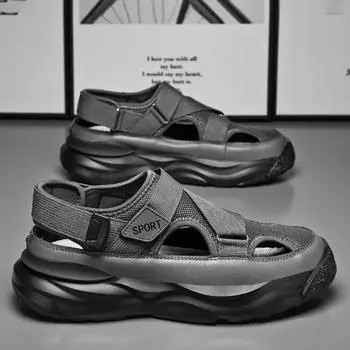 2024 Hot Seller New Sandals for Men Summer Cave Casual Baotou Water Proof Beach Shoes Platform Sandals 39 серый