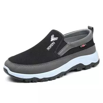 2024 Men s Canvas Shoe with Soft Soles Casual Breathable Comfortable Sliding Sleeves Men s Cloth Shoes Men s Oxford Sneakers 39