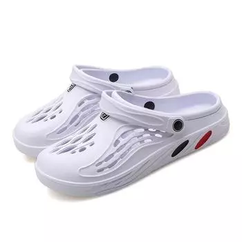 2024 Men Summer New Shoes Sandals Men s Holes Sandals Hollow Breathable Flip Flops Clogs Shoes Fashion Beach Slippers 36 чёрный