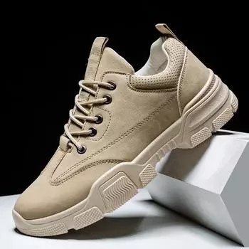 2024 New Arrival Elegant Sneakers Boys Sport Wedges Shoes Men Autumn Suede Sneakers Man Comfortable Shoes Casual Tennis CN 39(Insole 24.5cm) хаки