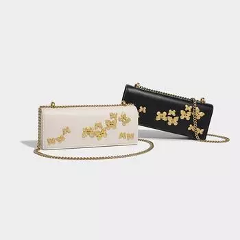 2024 new bag women s butterfly lock niche versatile high-end single shoulder crossbody link strip small bag чёрный