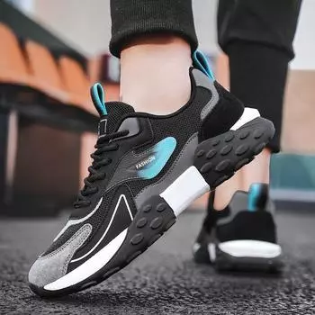 2024 new breathable men s shoes mesh versatile trend sports and leisure shoes men s dad shoes 39 серый