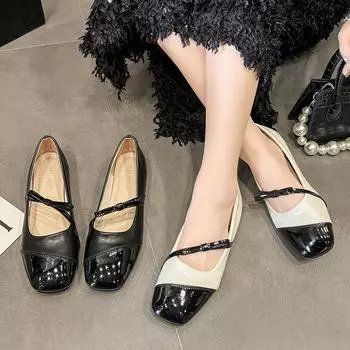 2024 New Designer Bowknot Mary Jane Shoes Women Fashion Glossy Leather Flats Female Dance Ballet Party Ball Bridal Wedding Shoes 35