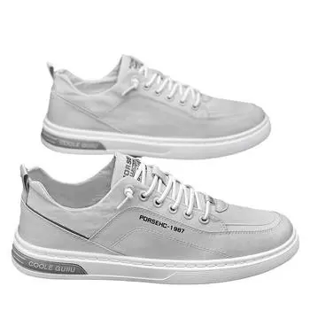 2024 New Fashionable Breathable Men s Casual Skateboarding Shoes Wholesale Men s Casual Canvas Shoes 40 серый