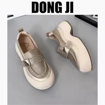 2024 new heightened platform single shoes women s autumn versatile retro muffin sports leisure comfortable shoes explosion 35 цветной печати леопарда