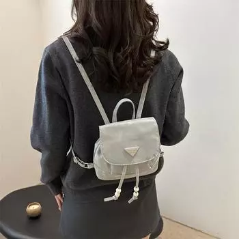 2024 new Korean version niche beautiful fashion portable backpack personalized backpack trendy college style casual bag women чёрный