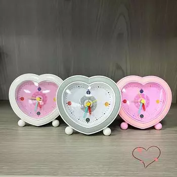 2024 New Love Small Desk Clock, Bedroom Desktop Silent Small Alarm Clock, Children s Early Education Clock белый