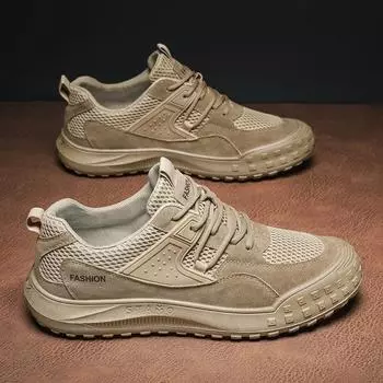 2024 New Men s Shoes Breathable Mesh Sneakers Non-Slip Wear-Resistant Work Shoes for Men Casual Walking Shoes Zapatillas Hombre 40 серый