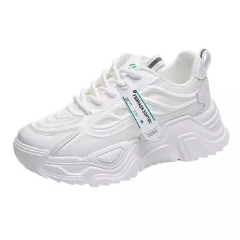 2024 New Small White Shoelace Net Fashion Trend Casual Sports Shoes Women s Casual Shoes Dad Shoes 35 белый