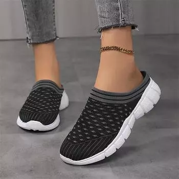 2024 new summer women s net surface casual sports women s shoes light breathable half slippers large size walking shoes 36