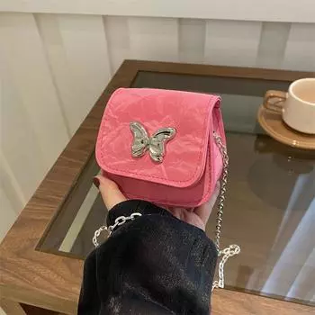 2024 new temperament fashion design fresh saddle bag texture shoulder messenger bag foreign style mini lipstick bag чёрный