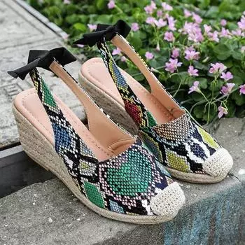 2024 New Wedged Sandals Ladies Closed Toe Bandage Fashion Shoes Platform Sandals 36