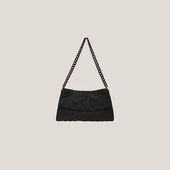 2024 new women s bag chain mail carrier bag high-end texture niche women s canvas bag underarm bag shoulder messenger bag women синий