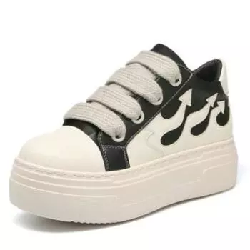 2024 New Women s sneakers Shoes Thick Sole Heightening platforms Shoes Women Fashion Flame Girls Shoes Spring Autumn 36 чёрный