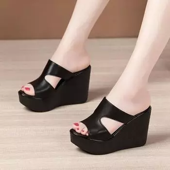 2024 New Women s Summer Wedge Sandals Sexy High Heel Outer Slippers New Fashion Plus Size Sandals Open Toe Outdoor Beach Shoes 35 красный