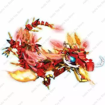 2024 Ninja Legacy Fire Dragon Attack Модель Строительные блоки Kai Jay Фигурки Кирпичи MOC Creative Expert Детские игрушки для мальчиков Подарки