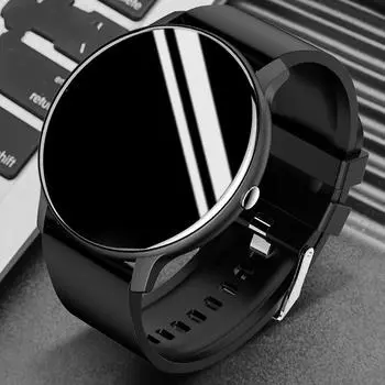 2024 Новые Bluetooth-вызовы 1,28-дюймовые HD Смарт-часы для мужчин с полным сенсорным экраном Спортивные фитнес-часы IP67 Водонепроницаемые пульсометр Bluetooth silicon чёрный