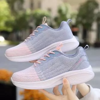 2024 Новые кроссовки Fly Weave Ultra-light MD Sole Four Seasons, женские туфли на платформе, розовые кроссовки с подвесками, размер 44 35 чёрный
