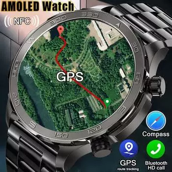 2024 Новые совместимые Huawei Xiaomi GPS спортивные умные часы мужские NFC компас фитнес-трекер IP68 водонепроницаемые Bluetooth умные часы для звонков мужские