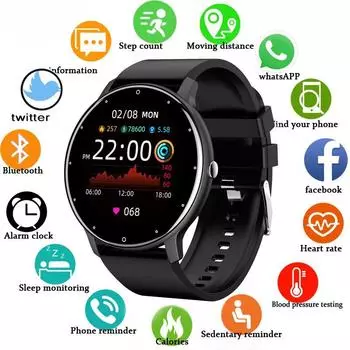 2024 Новые умные часы для женщин и мужчин с полным сенсорным экраном Bluetooth 5.2, водонепроницаемые часы для спорта и фитнеса, заводской IP67 ZL02