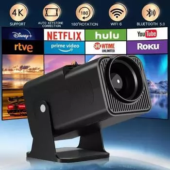 2024 Новый Android 11 390ANSI HY320 Проектор 4K Native 1080P Dual Wifi6 BT5.0 Кинотеатр Уличный Портативный Проектор Модернизированный HY300 US PLUG