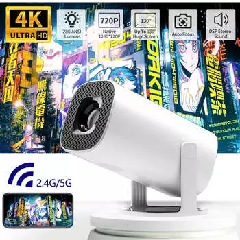 2024 Новый умный мини-проектор P30 Android 11 WiFi6 Поддержка 4K 1080P BT5.0 Проектор 1280*720P Портативный уличный проектор для домашнего кинотеатра EU Plug