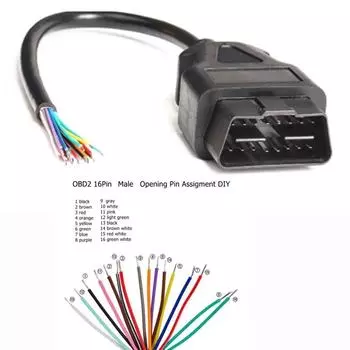 2024 OBD2 16-контактный разъем для подключения автомобиля, кабели сканера OBDII 16-контактный удлинительный кабель для открытия, адаптер OBD 2, кабель-адаптер для подключения автомобиля