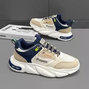 2024 Shoes For Men Fashion Summer Work Ankle Boots Sneakers Casual Luxury Designer Platform Hiking Outdoor Leather Sport Tennis 39 синий