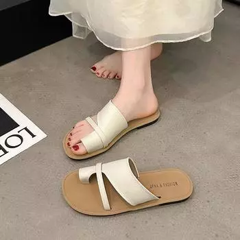 2024 Shoes for Women Hot Selling Low-top Rubber Flip-Flops Women s Slippers Summer Women s Beach Flat Style Scandal Retro Rome 35 серебряный