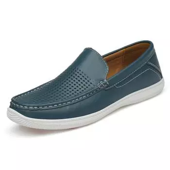 2024 Spring Autumn New Park Walking Shoes Men s Genuine Leather Casual Shoes Soft Sole Comfortable Men s Flat Shoes Versatile 37
