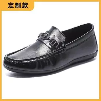 2024 spring leather shoes men s loafers with one foot and soft soles men s casual single shoes lazy driving Doudou shoes men 39