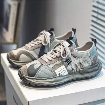 2024 Spring New Arrival Men s Casual Shoes Comfortable Leisure Shoes Solid Color Outdoor Breathable Anti Slip Male Sneakers Mesh 39 серый